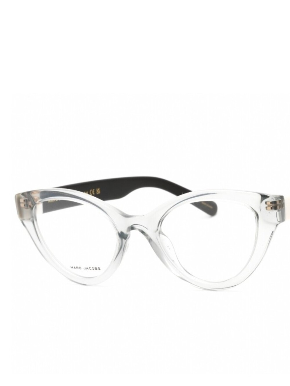 Marc Jacobs Transparent Clear Cat-Eye Glasses with Black Temples